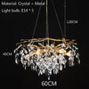 Nordic Luxury Gold Crystal Chandelier Lighting Modern Large Lustre Hanging Lamp for Living Room Hotel Hall Art Decor Lighting