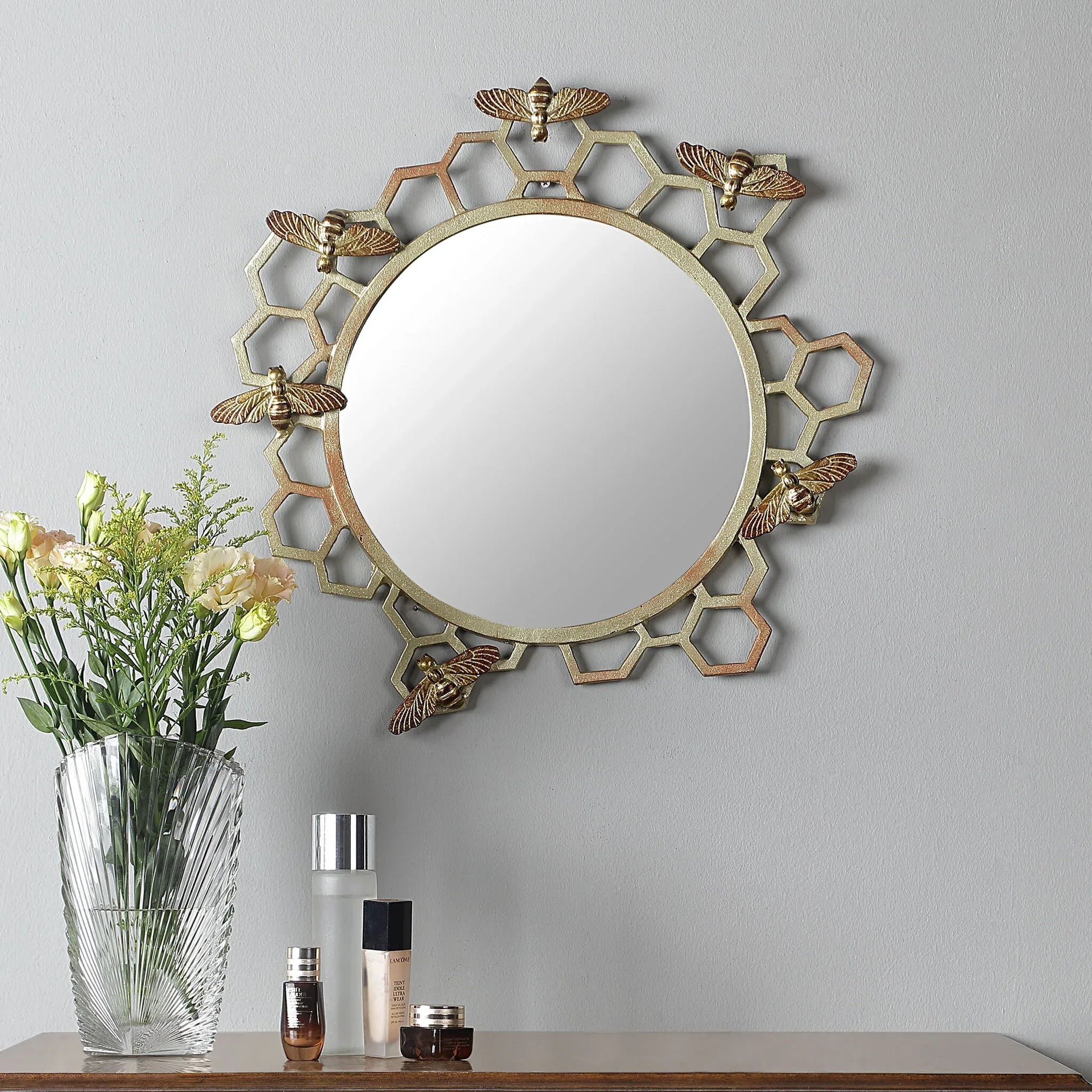 Honeycomb and Bee Wall Mirror - Gifts for You 'n Me