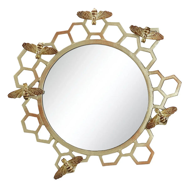 Honeycomb and Bee Wall Mirror - Gifts for You 'n Me