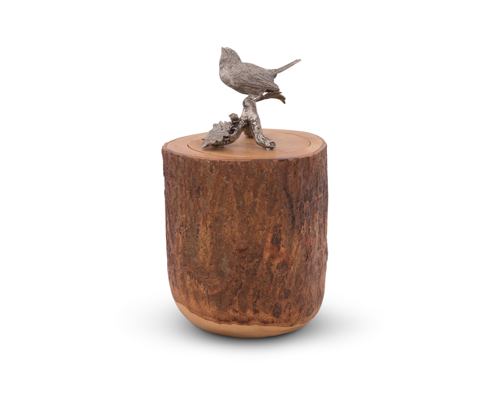 SONG BIRD WOOD CANISTER