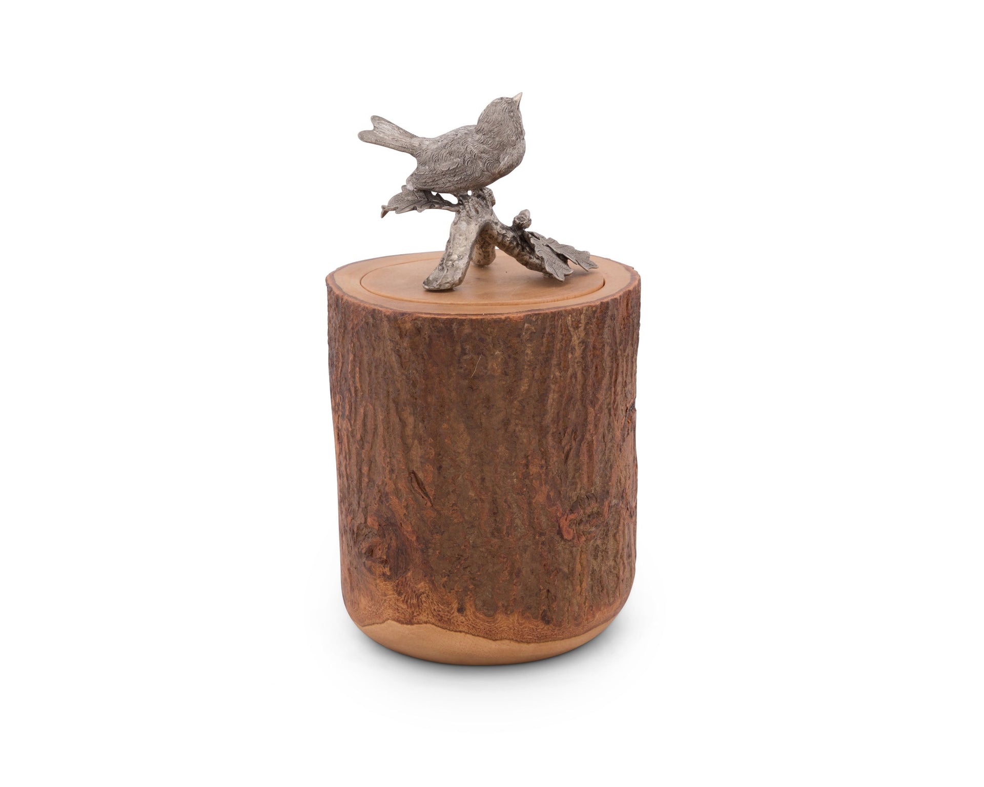 SONG BIRD WOOD CANISTER