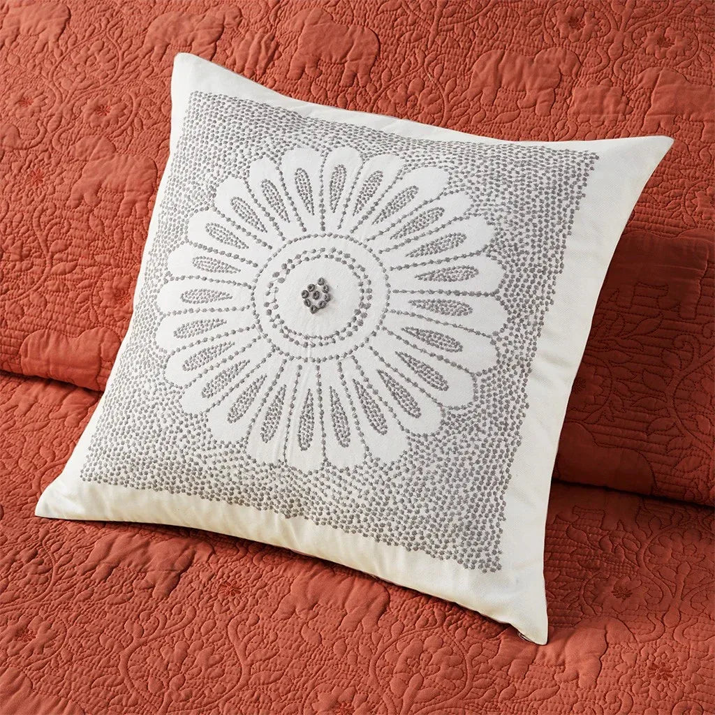 Kandula 3 Piece Reversible Cotton Quilt Set in Coral - Gifts for You 'n Me