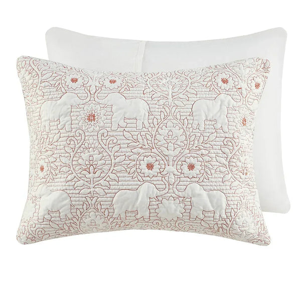 Kandula 3 Piece Reversible Cotton Quilt Set in Coral - Gifts for You 'n Me