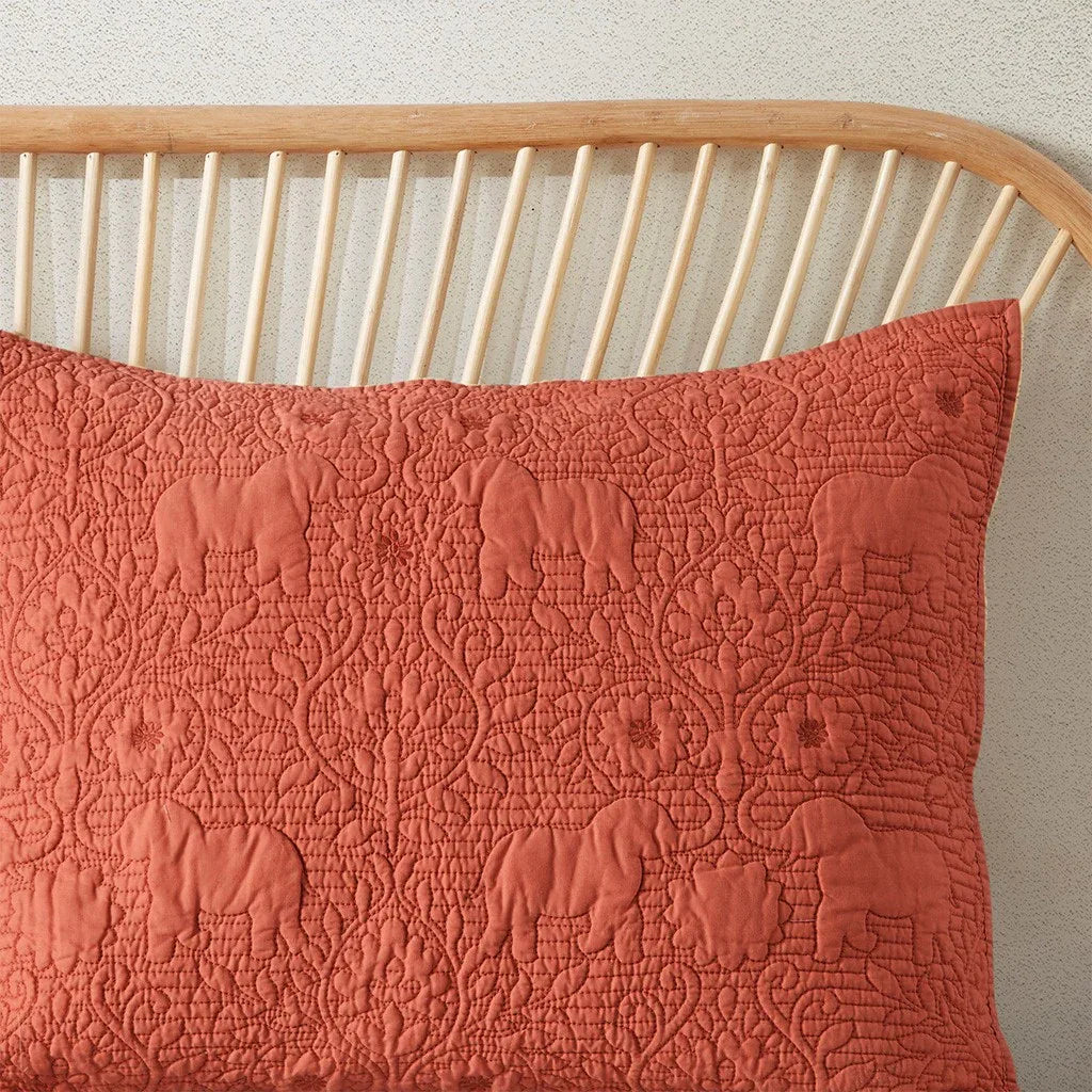 Kandula 3 Piece Reversible Cotton Quilt Set in Coral - Gifts for You 'n Me