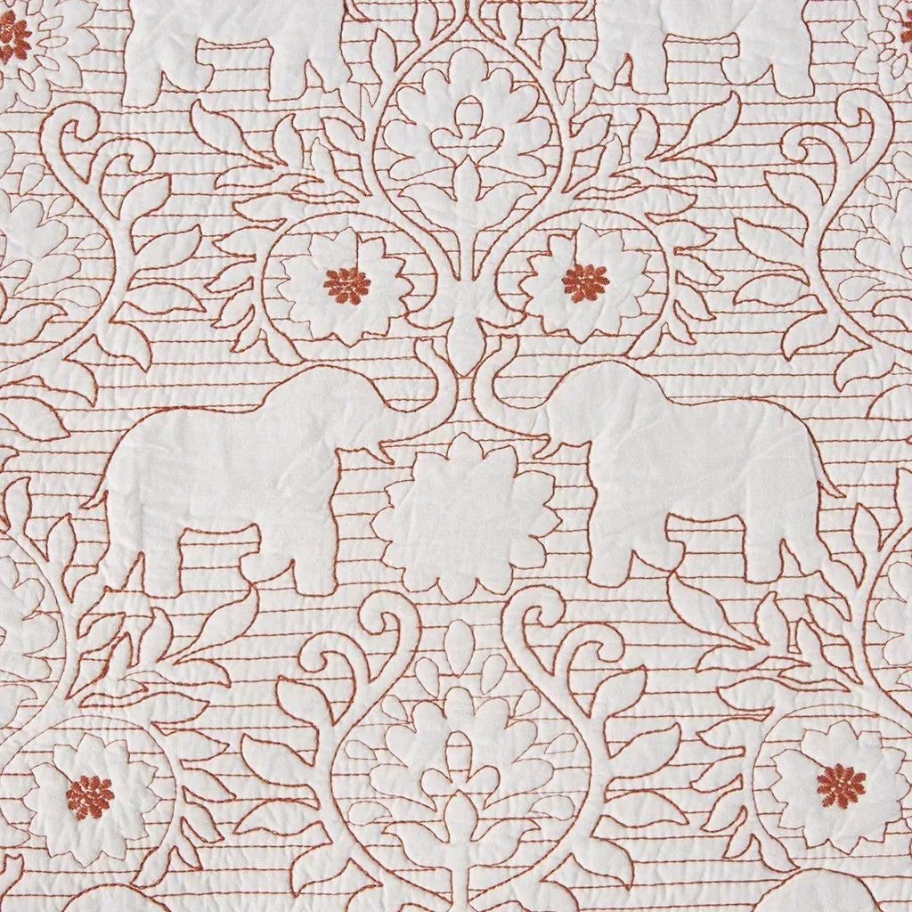 Kandula 3 Piece Reversible Cotton Quilt Set in Coral - Gifts for You 'n Me