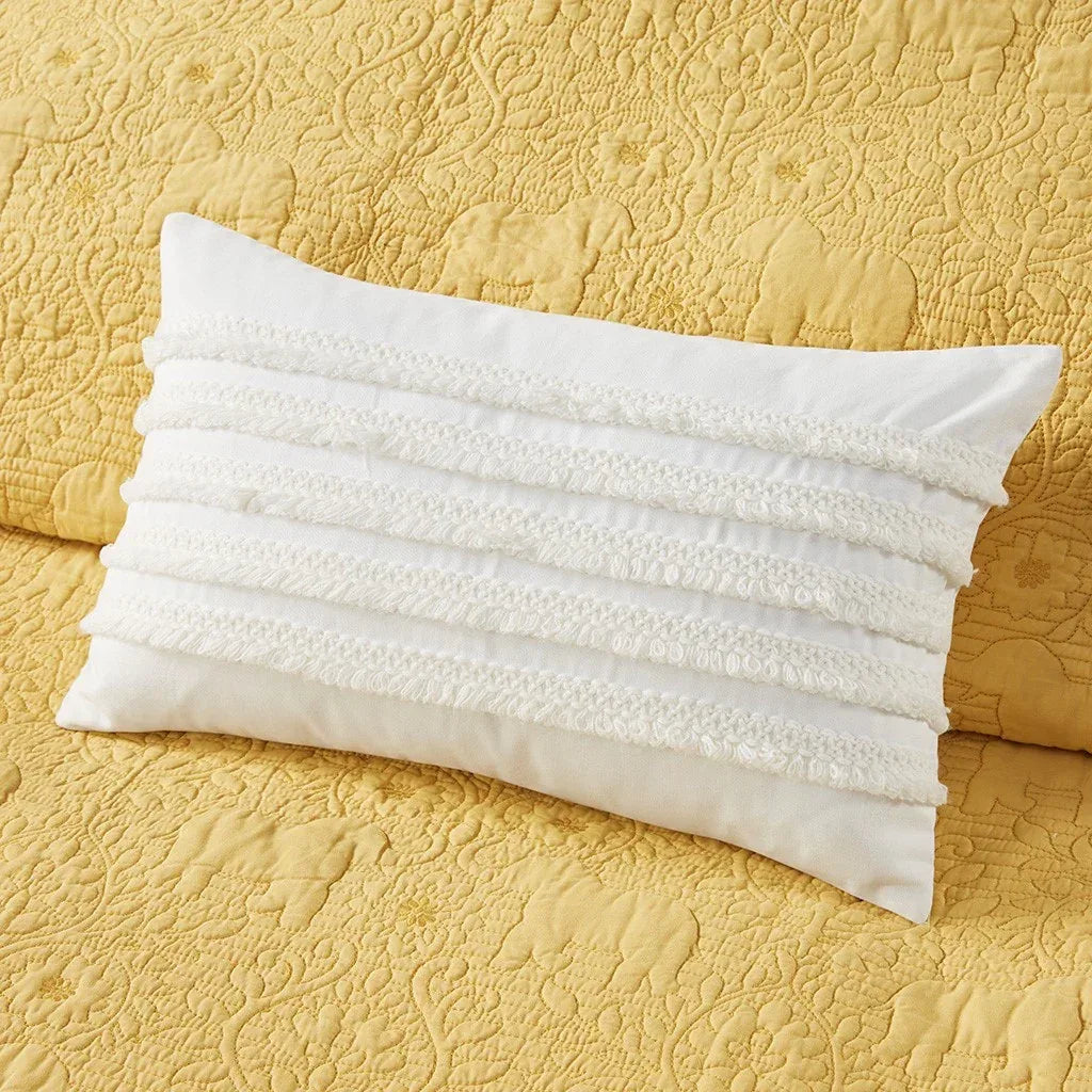 Kandula 3 Piece Reversible Cotton Quilt Set in Yellow - Gifts for You 'n Me