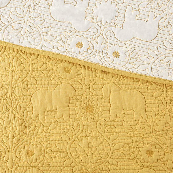 Kandula 3 Piece Reversible Cotton Quilt Set in Yellow - Gifts for You 'n Me