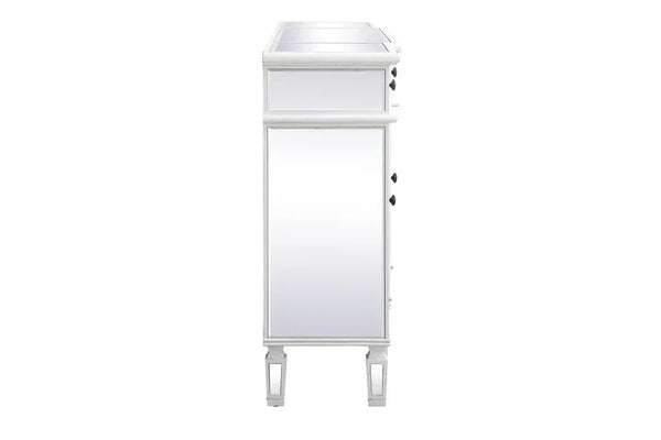 Elegant 60 Inch Mirrored Credenza in Antique White - Gifts for You 'n Me