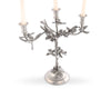 THREE TAPER PEWTER OAK LEAF CANDELABRUM
