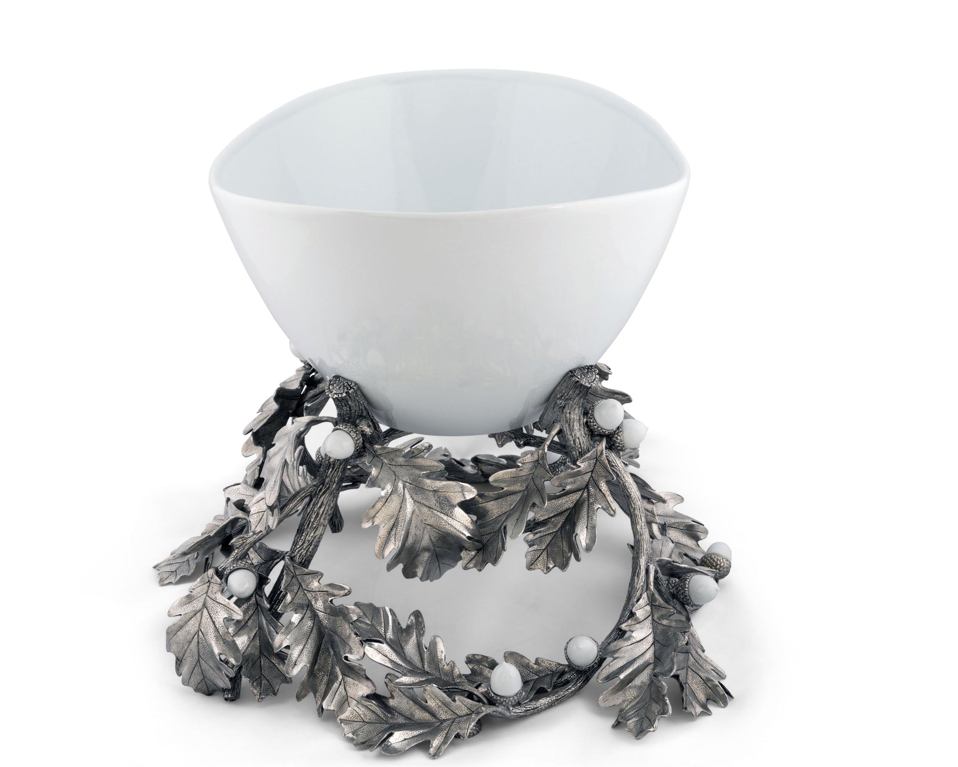 OAK LEAF ACORN CENTERPIECE PORCELAIN BOWL