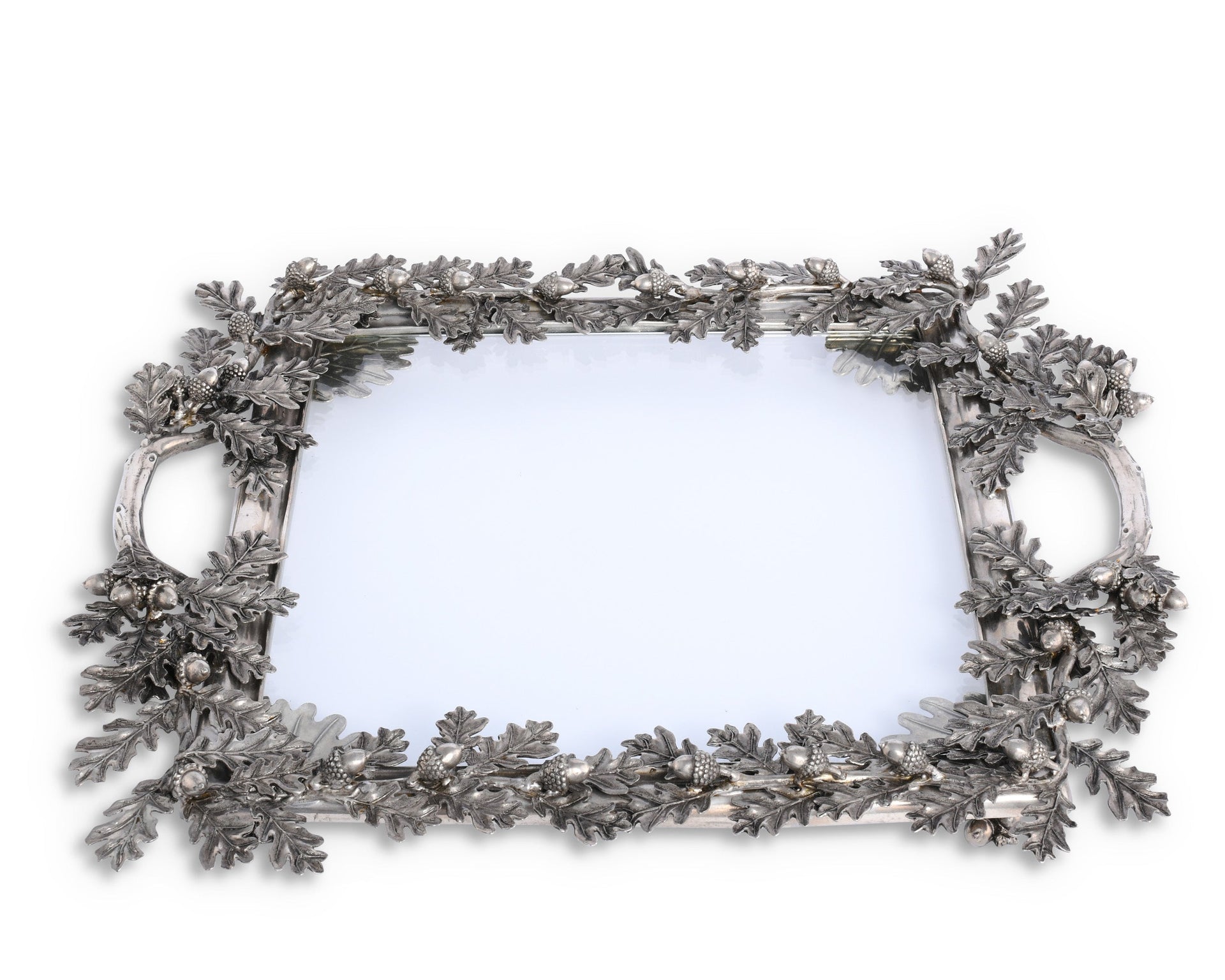 ACORN OAK & LEAF SQUARE GLASS TRAY