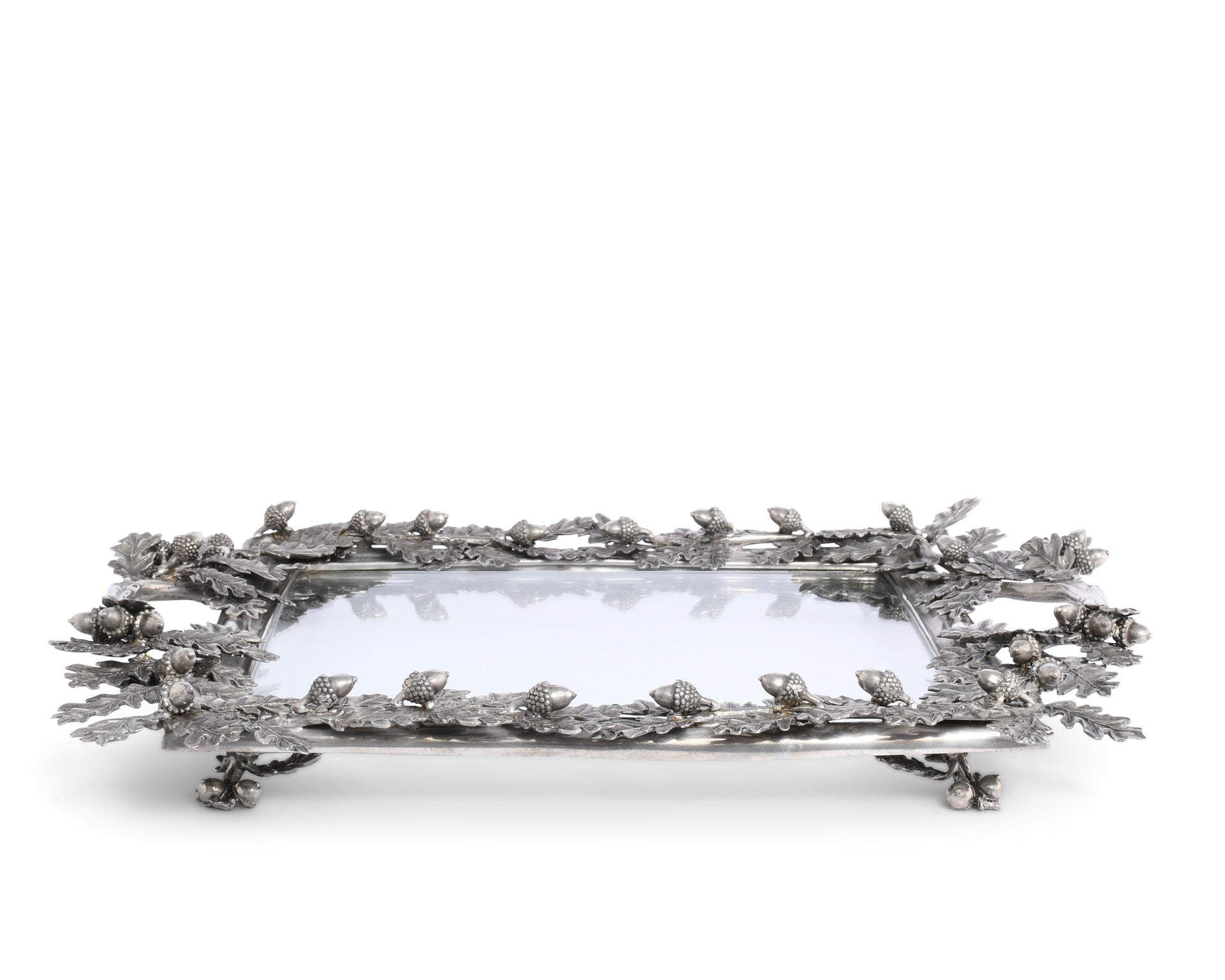 ACORN OAK & LEAF SQUARE GLASS TRAY