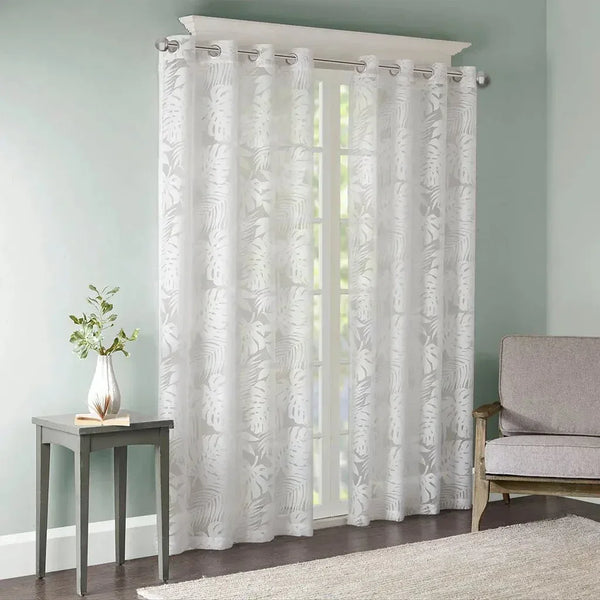 Leilani Palm Leaf Burnout Window Sheer - Gifts for You 'n Me