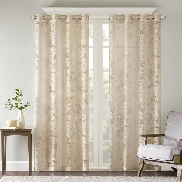 Leilani Palm Leaf Burnout Window Sheer - Gifts for You 'n Me