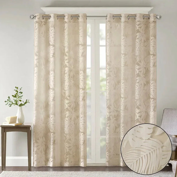 Leilani Palm Leaf Burnout Window Sheer - Gifts for You 'n Me