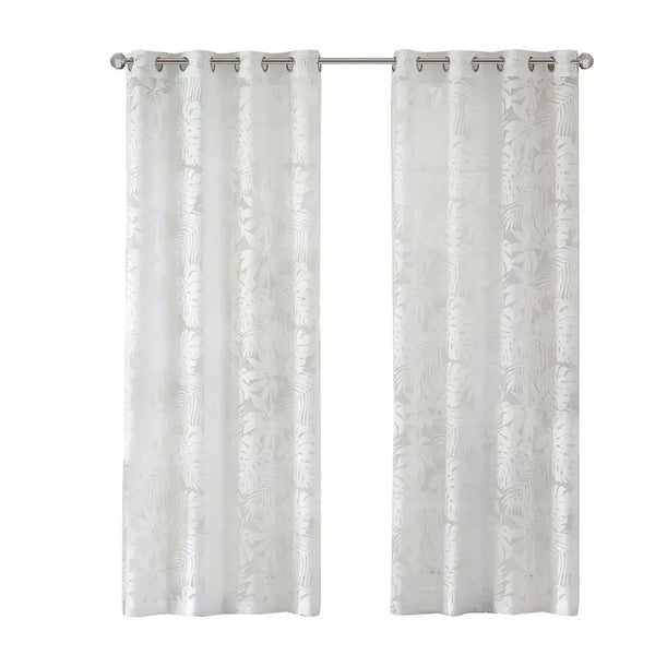 Leilani Palm Leaf Burnout Window Sheer - Gifts for You 'n Me