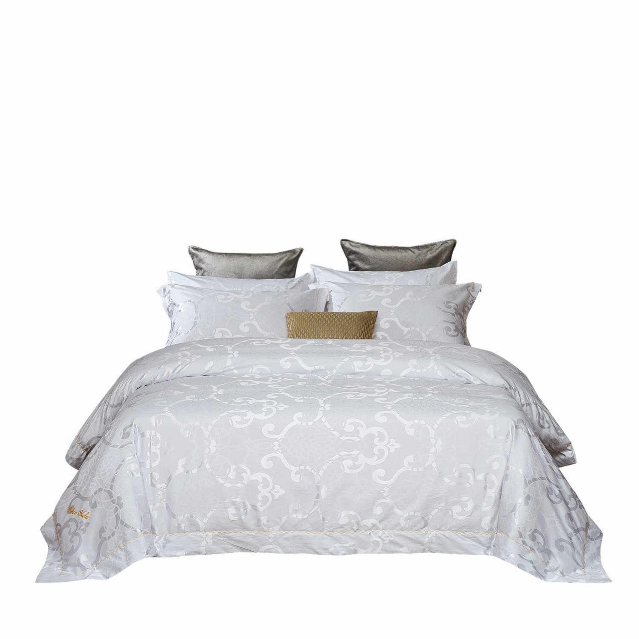 Dolce Mela 6 Pieces Luxury Jacquard Queen Duvet Cover Set -  La Rochelle