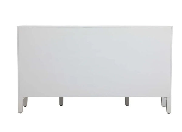 60 inch Mirrored Credenza in White - Gifts for You 'n Me