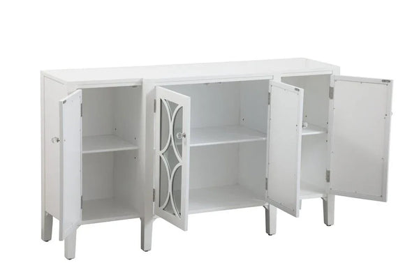 60 inch Mirrored Credenza in White - Gifts for You 'n Me