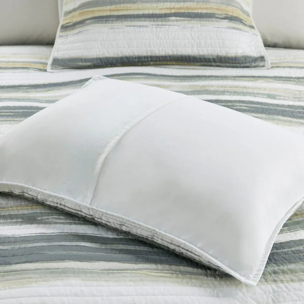 Marina 6 Piece Quilted Microfiber Coverlet Set with Throw Pillows - Yellow - Gifts for You 'n Me