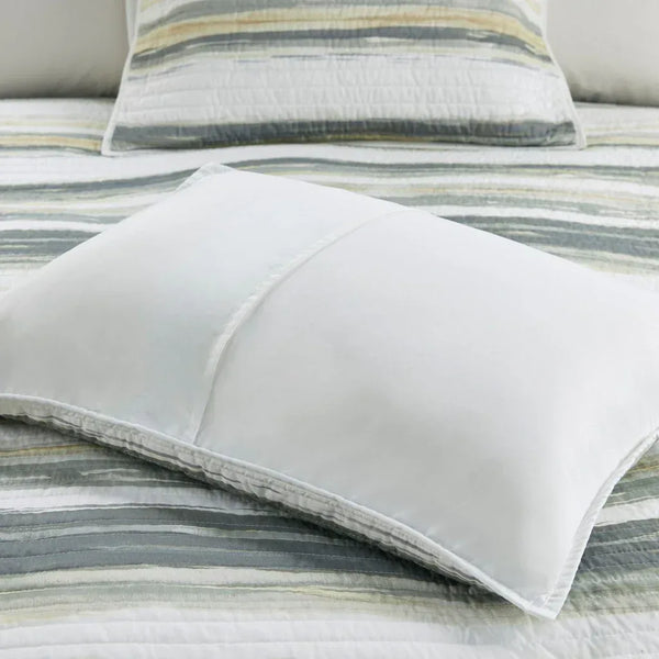 Marina 6 Piece Quilted Microfiber Coverlet Set with Throw Pillows - Yellow - Gifts for You 'n Me