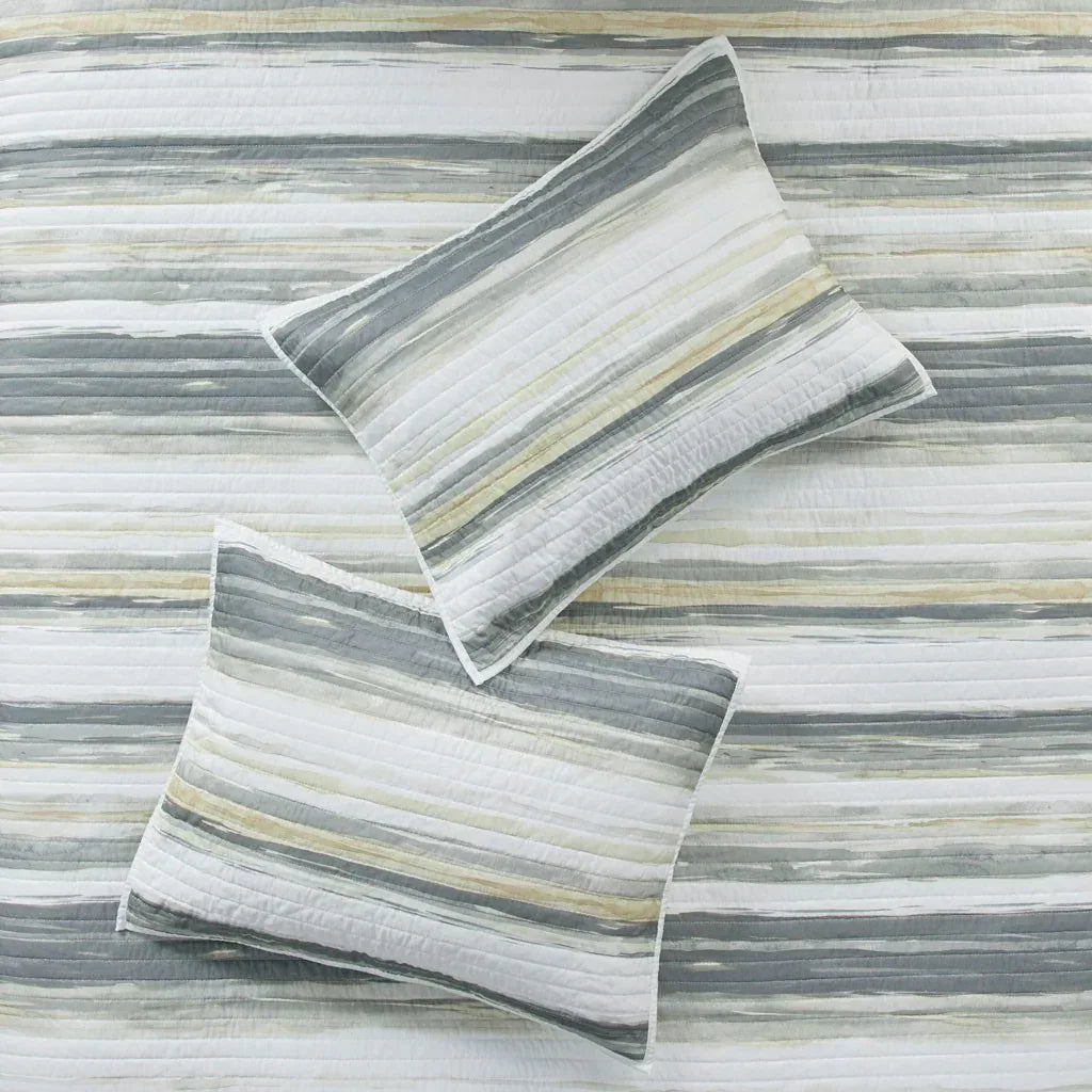 Marina 6 Piece Quilted Microfiber Coverlet Set with Throw Pillows - Yellow - Gifts for You 'n Me