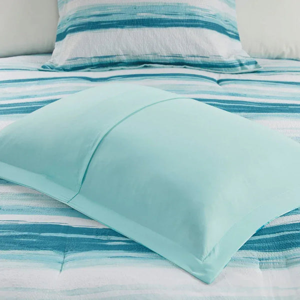 Marina 8 Piece Printed Seersucker Comforter and Coverlet Set Collection - Gifts for You 'n Me