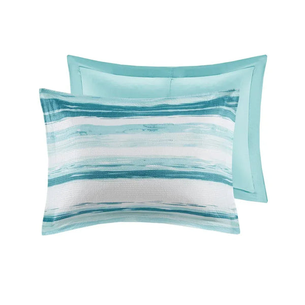 Marina 8 Piece Printed Seersucker Comforter and Coverlet Set Collection - Gifts for You 'n Me
