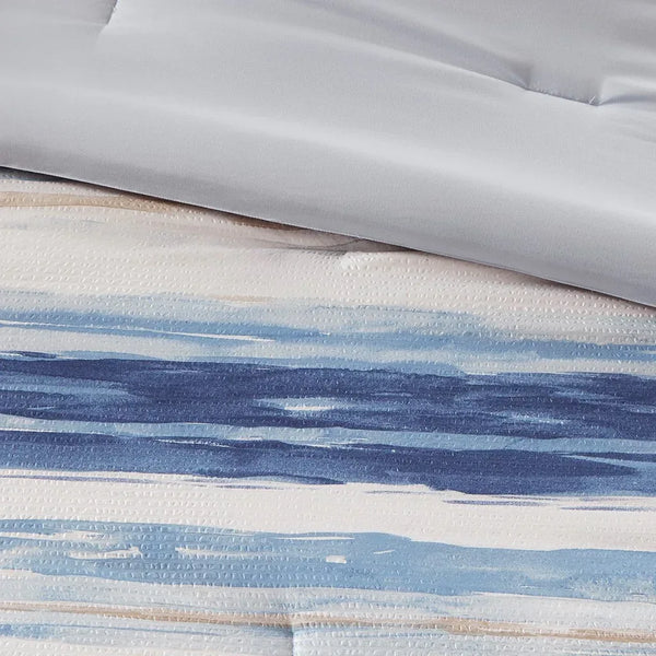 Marina 8 Piece Printed Seersucker Comforter and Coverlet Set Collection - Gifts for You 'n Me