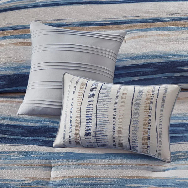 Marina 8 Piece Printed Seersucker Comforter and Coverlet Set Collection - Gifts for You 'n Me