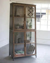 Metal & Wood Slanted Display Cabinet with Glass Doors - KALALOU