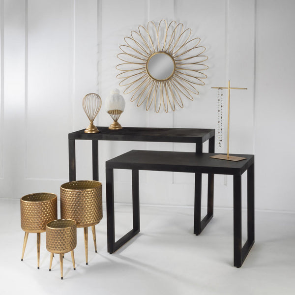 Tripar Modern Black Metal Accent Table