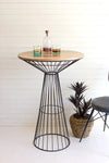 Iron Bar Table With Round Wooden Top