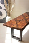 Live Edge Wood And Iron Bench