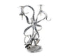 TWO TAPER PEWTER OCTOPUS CANDELABRUM