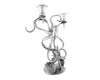 TWO TAPER PEWTER OCTOPUS CANDELABRUM