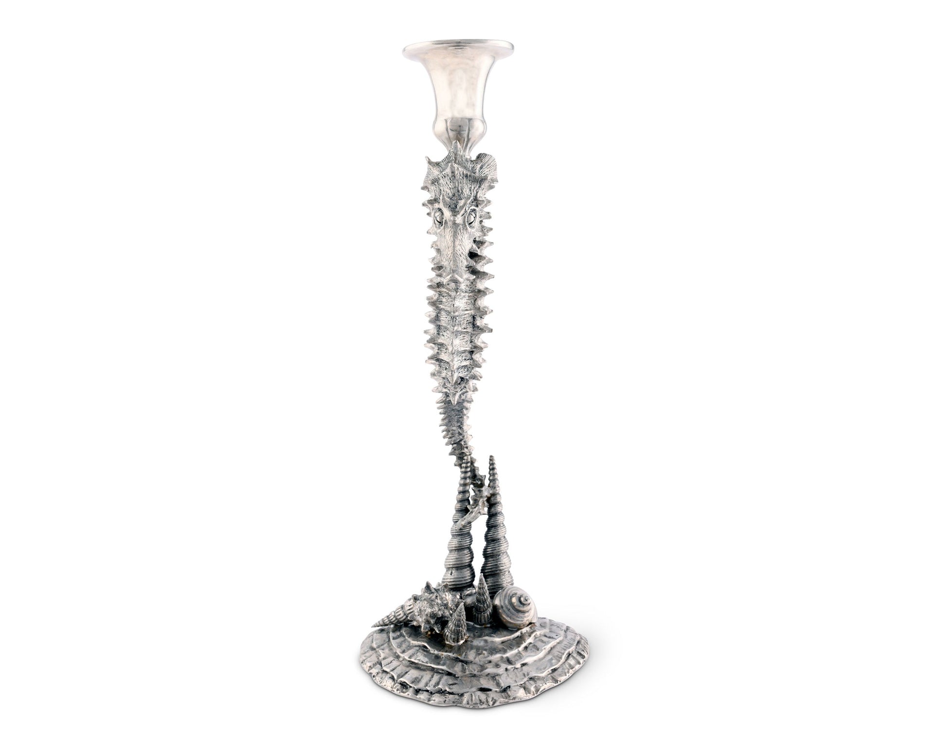 PEWTER SEAHORSE CANDLESTICK