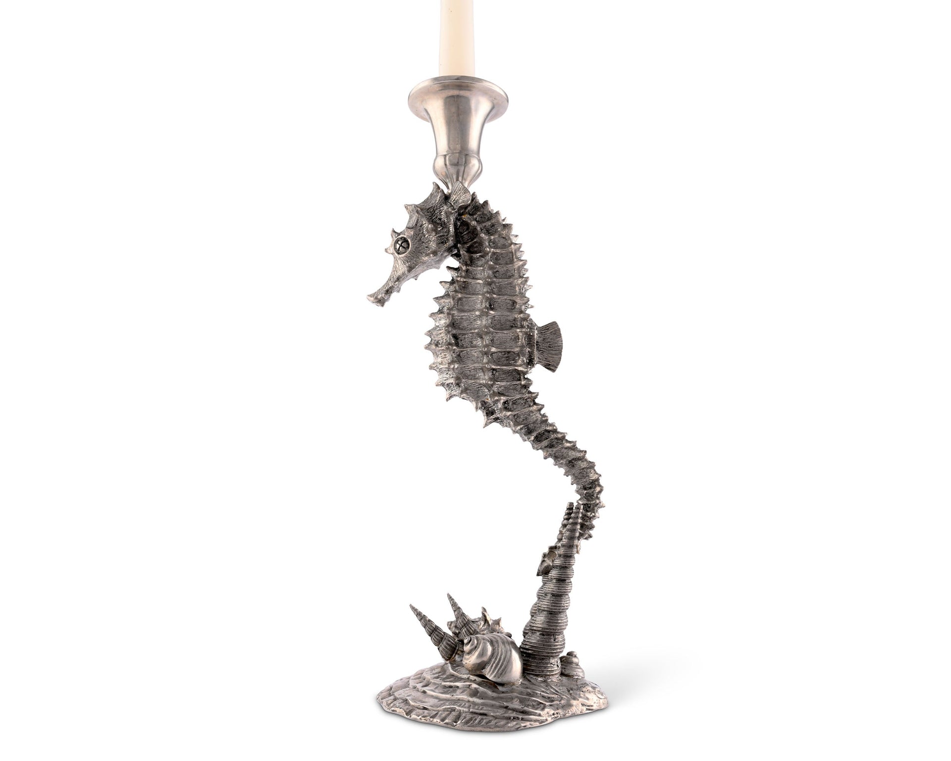 PEWTER SEAHORSE CANDLESTICK