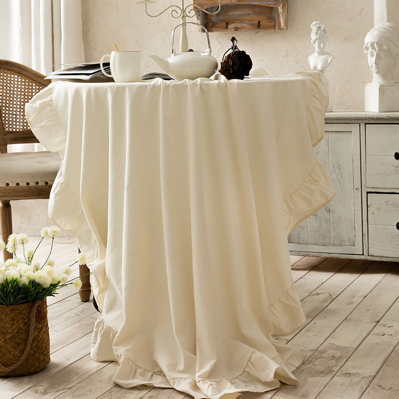 Household water wash cotton white tablecloth manufacturers spot sales round table tea several cloth simple modern round table wall towels