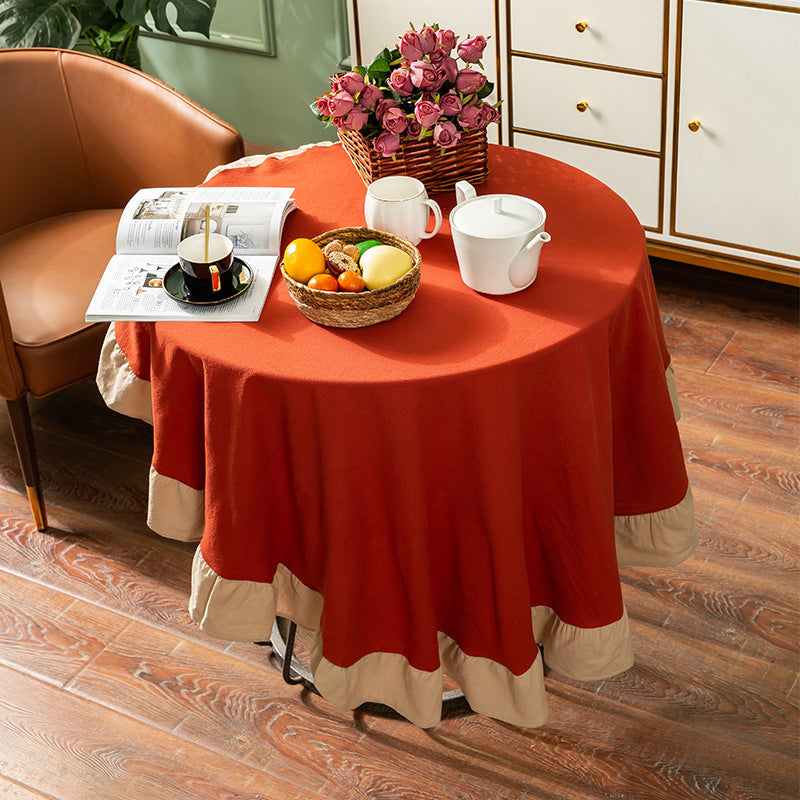 Household water wash cotton white tablecloth manufacturers spot sales round table tea several cloth simple modern round table wall towels