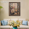 Foreign trade digital oil painting DIY hand-painted building abstract living room decoration hanging oil color painting customized generation
