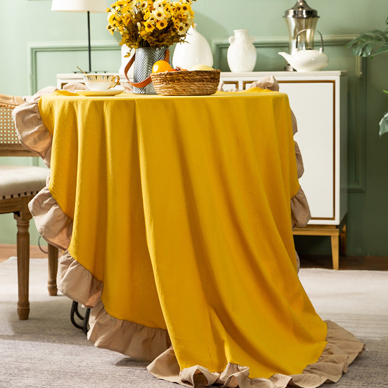Household water wash cotton white tablecloth manufacturers spot sales round table tea several cloth simple modern round table wall towels