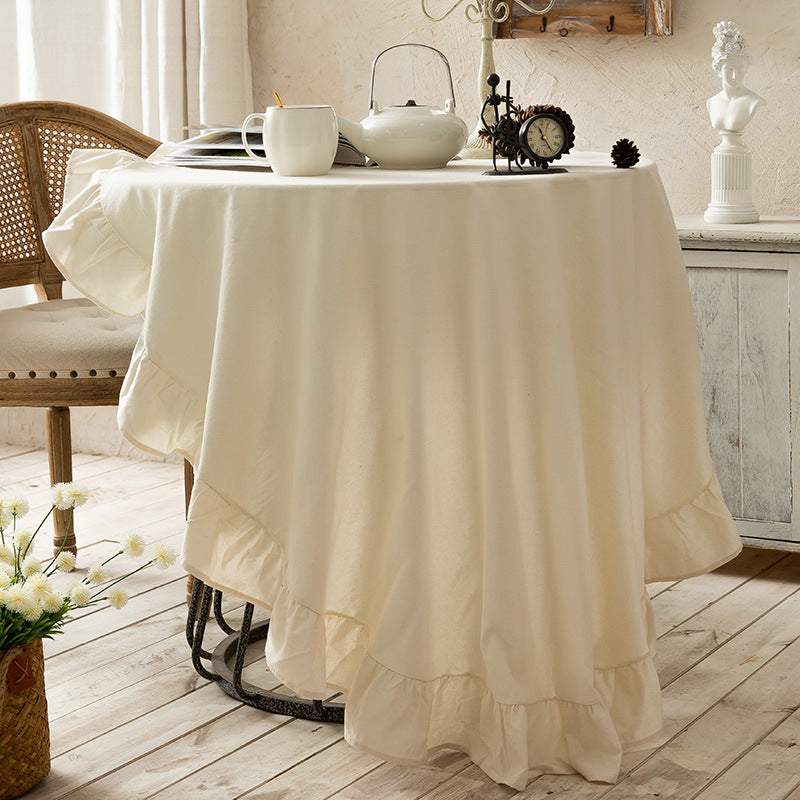 Household water wash cotton white tablecloth manufacturers spot sales round table tea several cloth simple modern round table wall towels