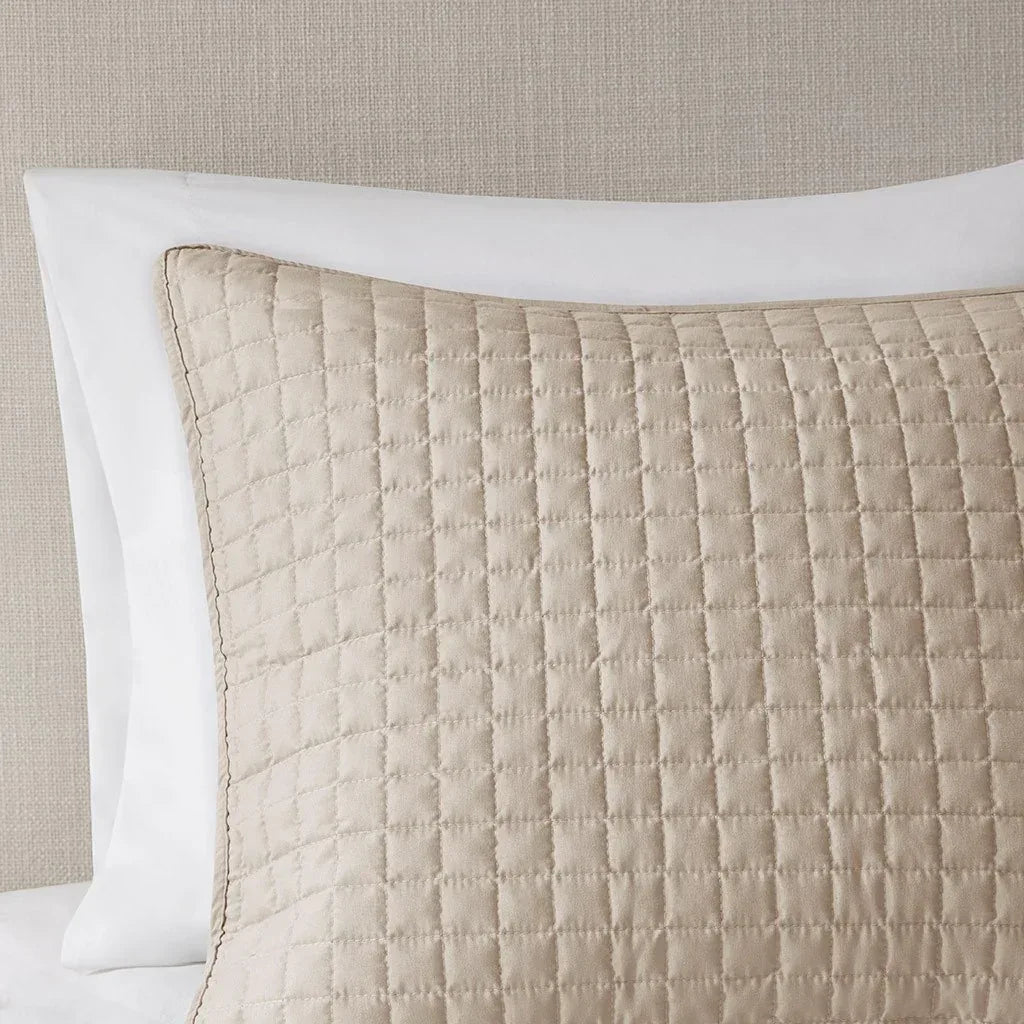 Otto 3 Piece Reversible Quilt Set - Khaki - Gifts for You 'n Me