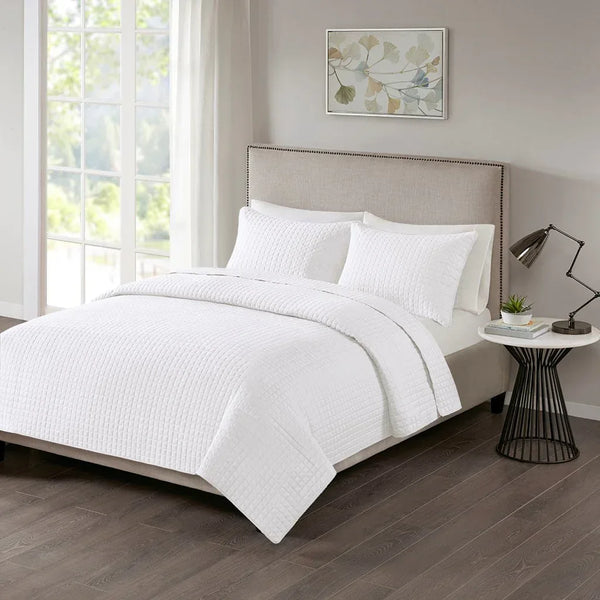Otto 3 Piece Reversible Quilt Set - White - Gifts for You 'n Me