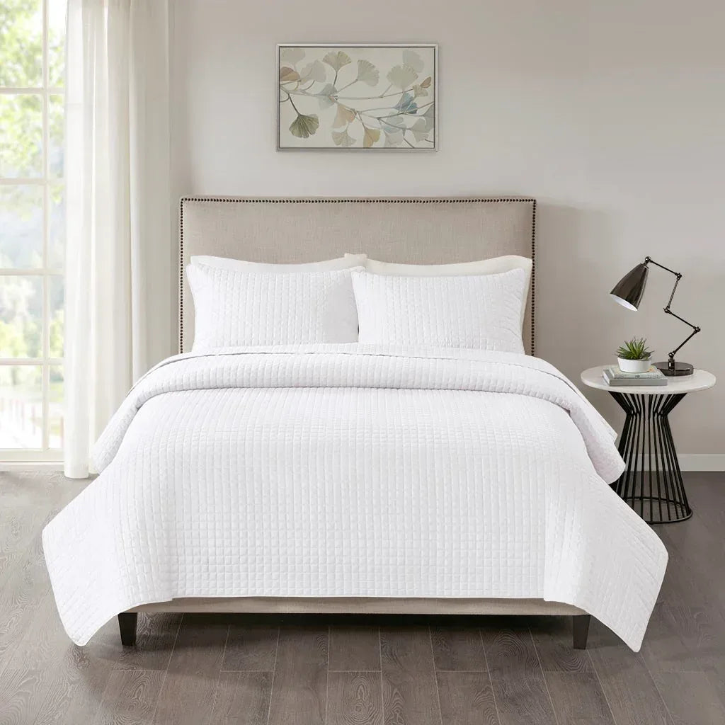 Otto 3 Piece Reversible Quilt Set - White - Gifts for You 'n Me