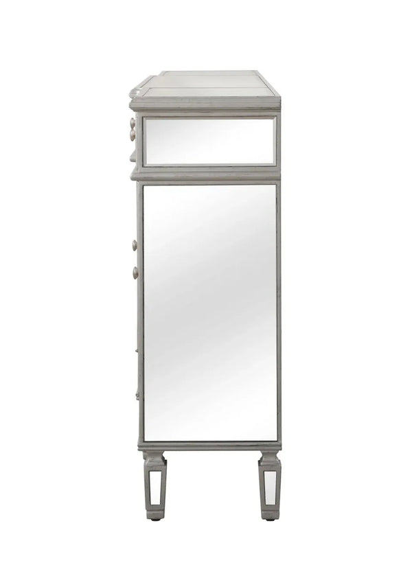 Elegant Furniture & Lighting Contempo Mirrored Credenza in Silver - Gifts for You 'n Me