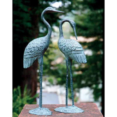 Pair of Love Cranes Garden Sculpture