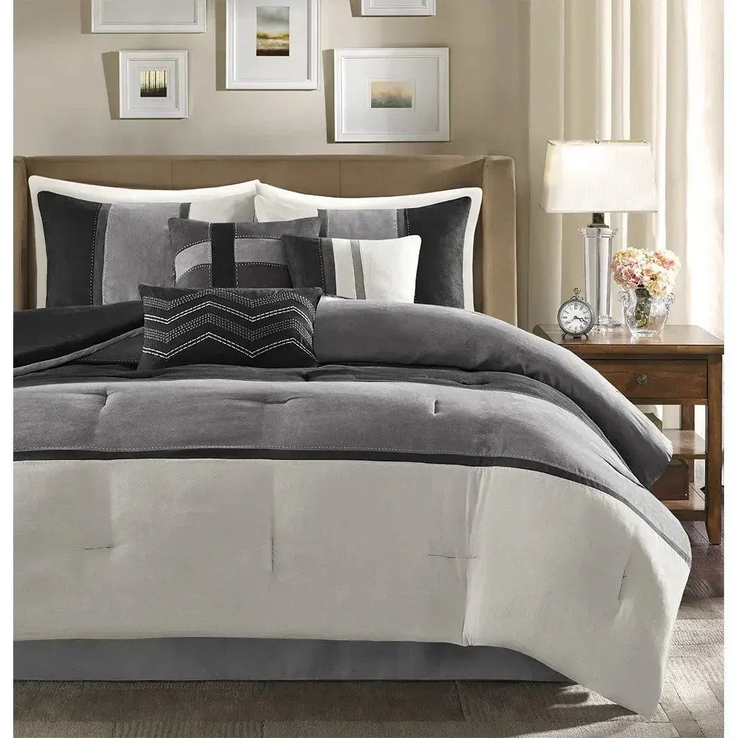 Palisades 7 Piece Faux Suede Comforter Set by Madison Park - Gifts for You 'n Me
