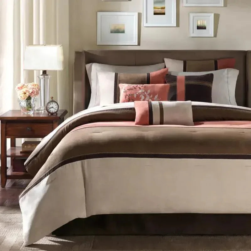 Palisades 7 Piece Faux Suede Comforter Set by Madison Park - Gifts for You 'n Me